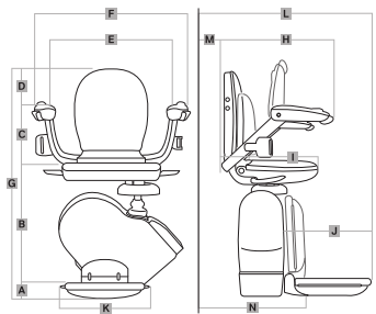 Reconditioned Brooks Stairlift Dimensions Specification Copy