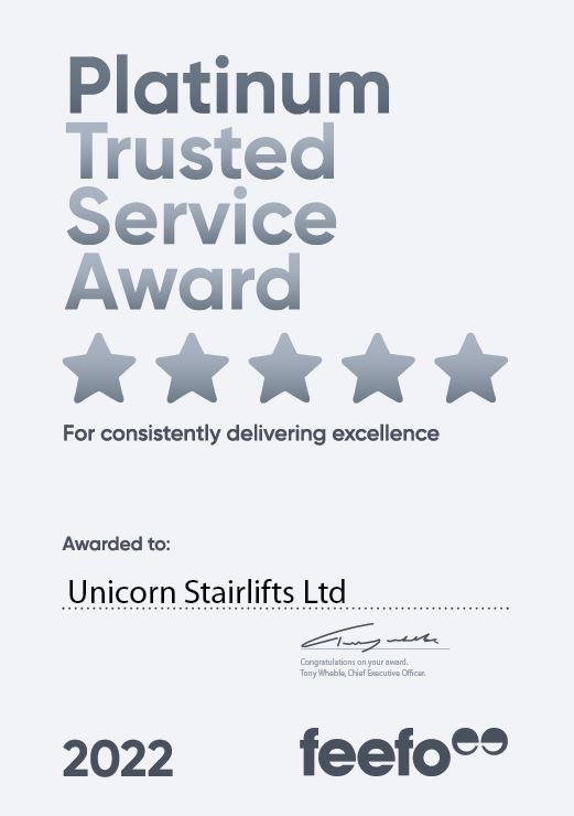 Unicorn Stairlift Wins Platinum Service Award