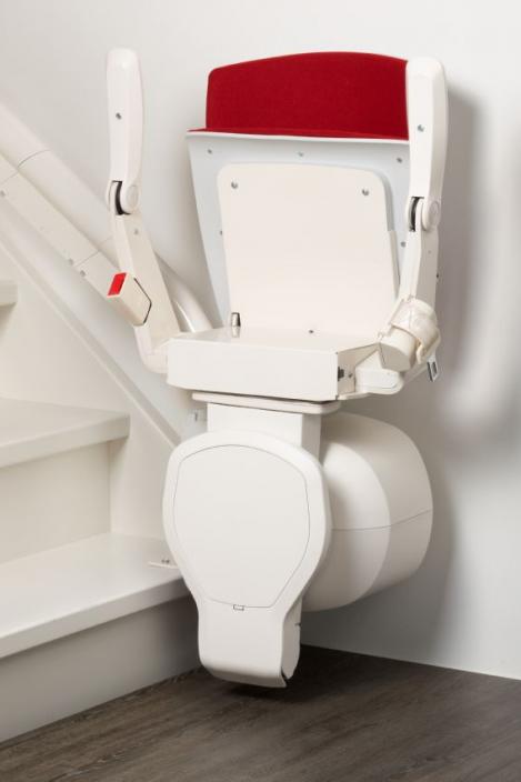 Otolift Modul Air curved stairlift folded against wall