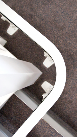 example of 90 degree curve staircase stairlift track