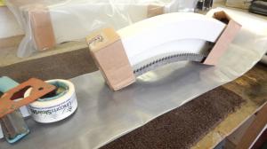 Reconditioned Curved Stairlift Track Resprayed