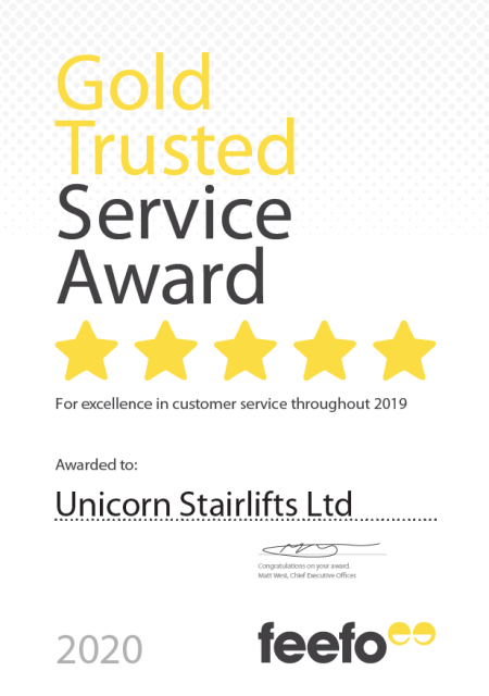 Unicorn Stairlifts Gold Award Winners