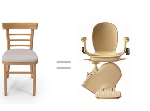 Stairlift size similar to dining room height chair