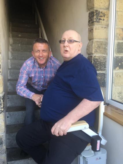 Chris Green of Unicorn Stairlifts with Gary Westmoreland