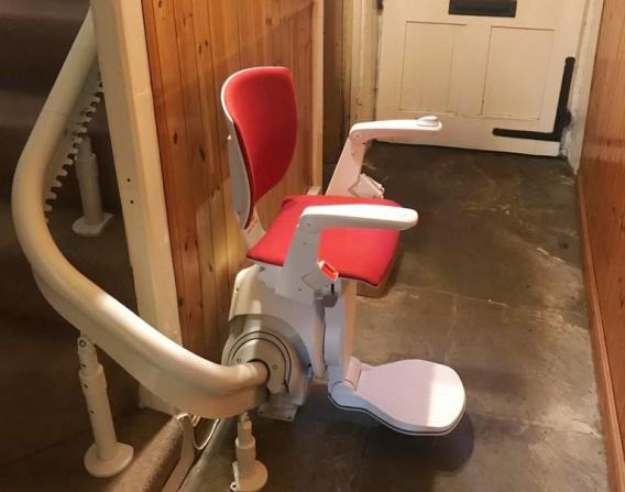 Oto Modul Air Curved Stairlift Fitted in Grassington North Yorkshire