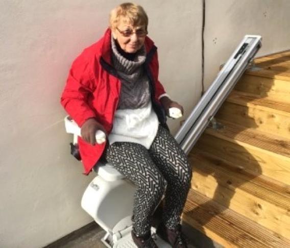 Outdoor stairlift Installation in Knaresborough North Yorkshire