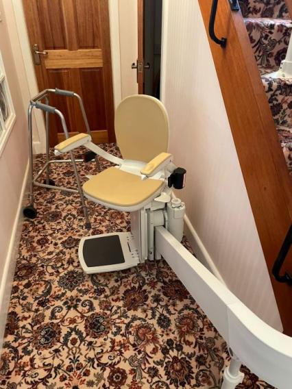 stairlift installed curved 