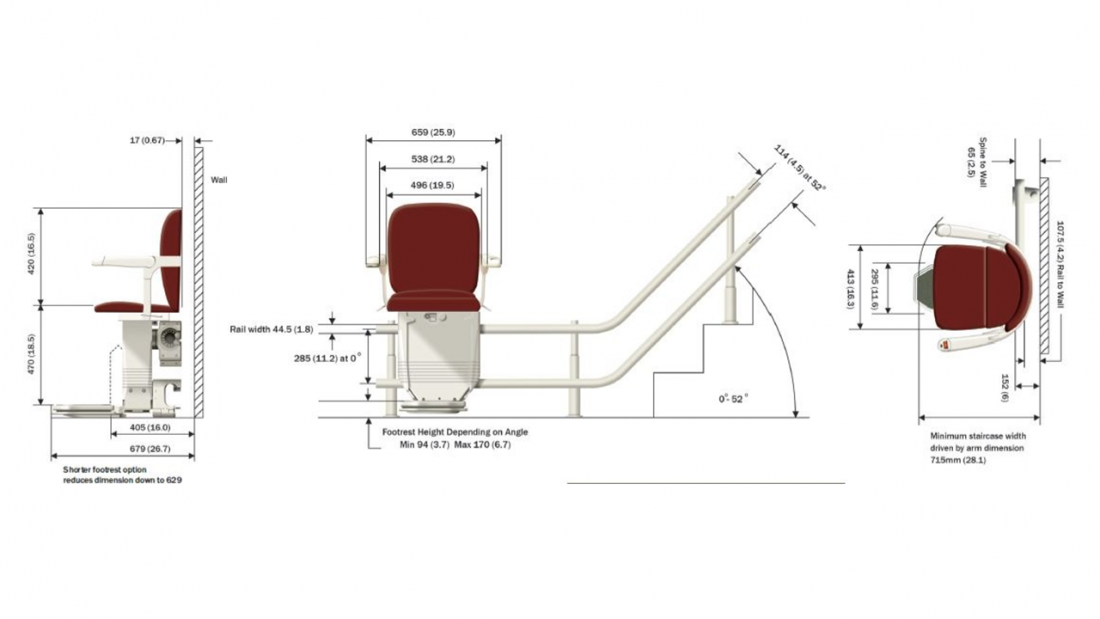 Stannah 260 Siena Measurements Dimensions Specification